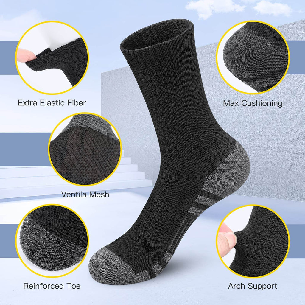Maven Men's Breathable Crew Socks One Size 6 Pairs
