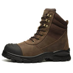 Botas de trabajo Maven para hombre de 8 pulgadas con puntera de acero y cremallera lateral