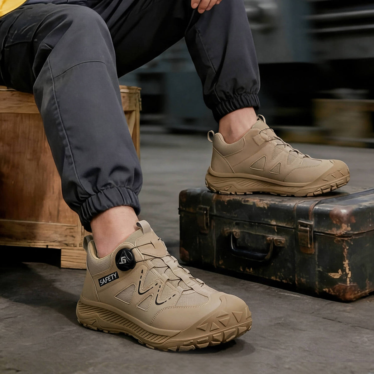 Zapatos de trabajo Maven Raptor con puntera de acero, antideslizantes y con cierre de cordones